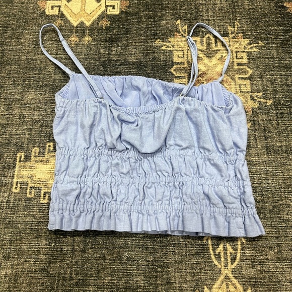 SHEIN Ruched Bust Ruffle Crop Top - Picture 2 of 2